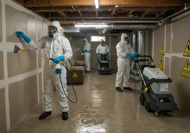 Basement Moisture Removal and Structural Drying process in North Bethesda, MD